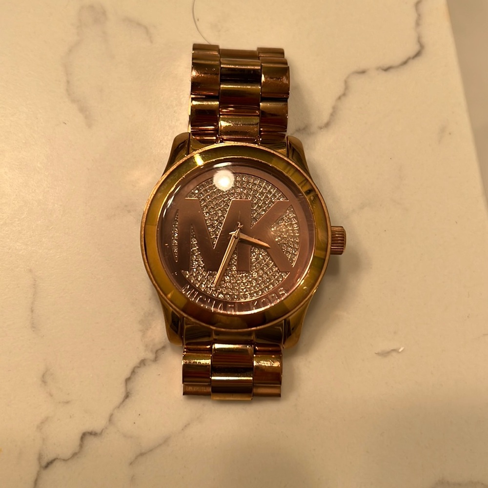Rose gold Michael kor watch